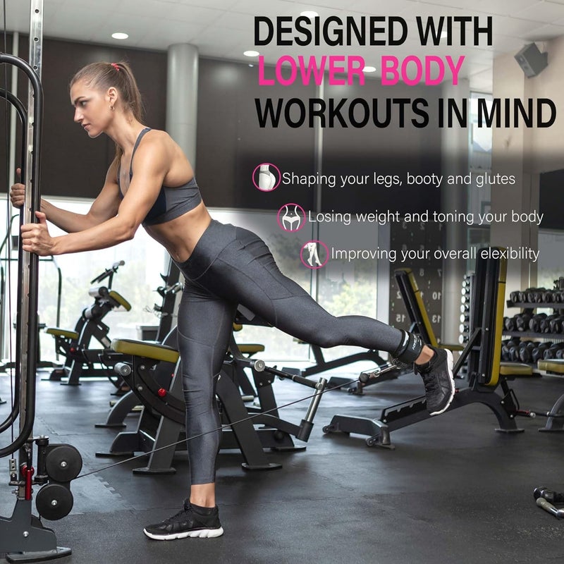AOHO MOOON Ankle Strap for Cable Machine Attachments, Gym Accessories for Women and Men, Neoprene Ankle Cuffs for glute Kickback, Leg Workouts ande Booty Hip Abductors Exercise - Image 2